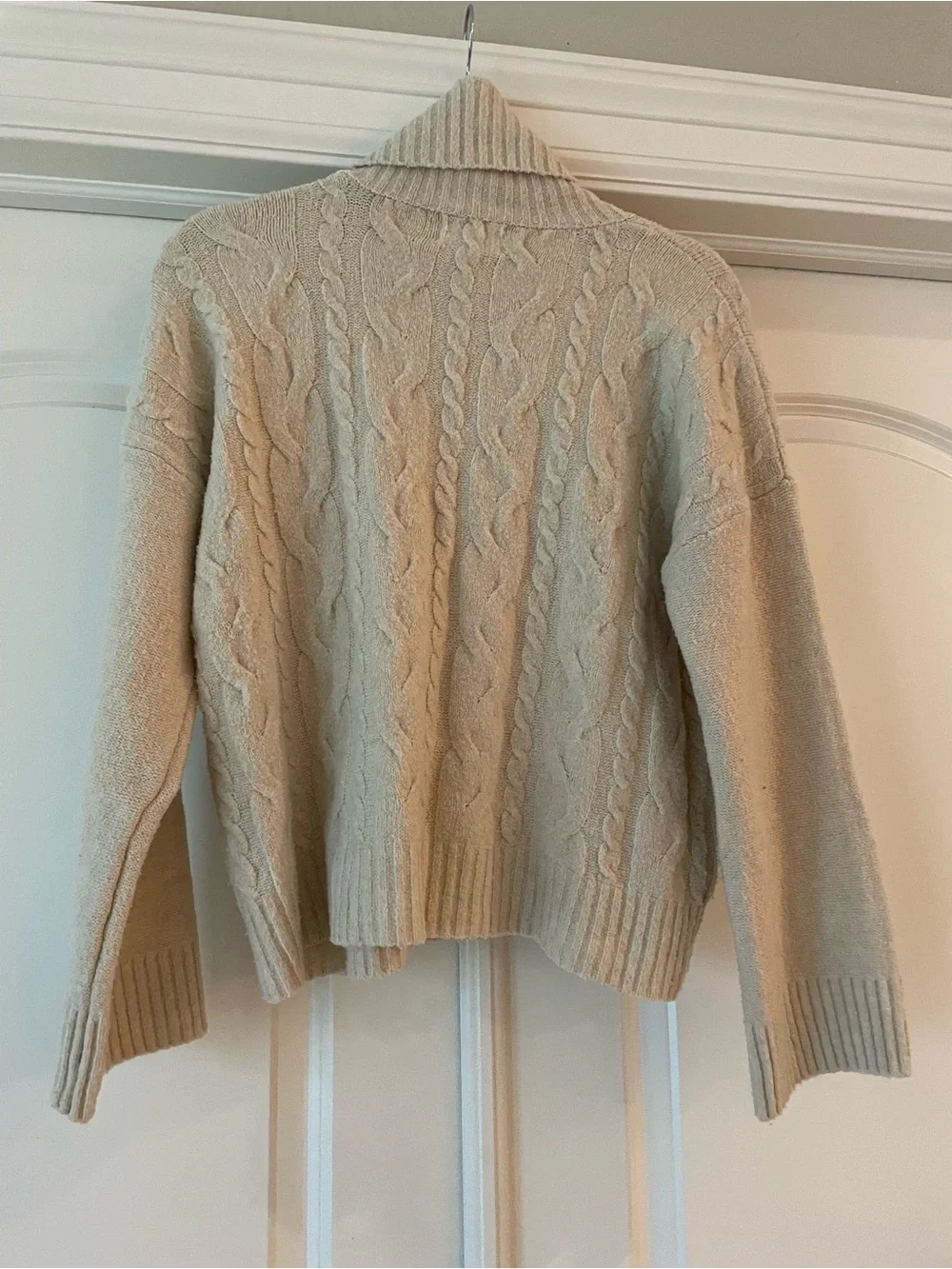 Olive & Oak Cream Ribbed Cable Knit Turtleneck - Picture 2 of 3